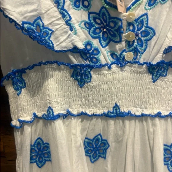 Piti Cuiti White and Blue Floral Maxi Dress - Picture 6 of 13